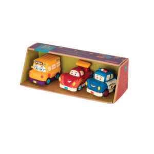Set de 3 mini voitures avec bus jaune - Mini Wheeee-is set police car, bus and race car