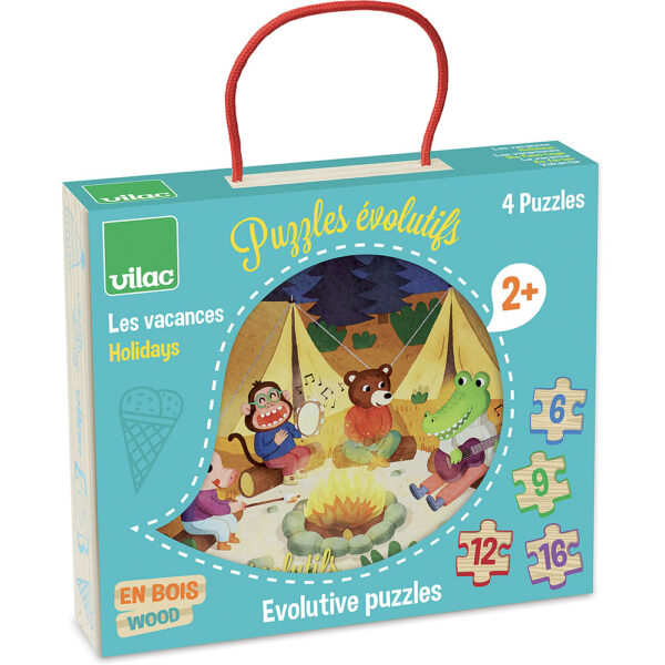 4 puzzles évolutifs les vacances