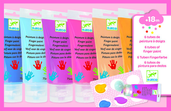 6 tubes de peinture à doigts - sweet