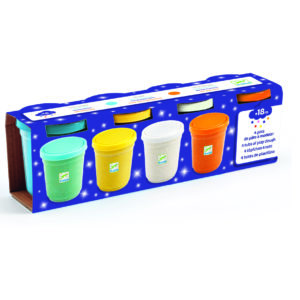 4 pots de pâte à modeler pailletées