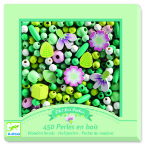 Perles en bois, Feuilles et fleurs