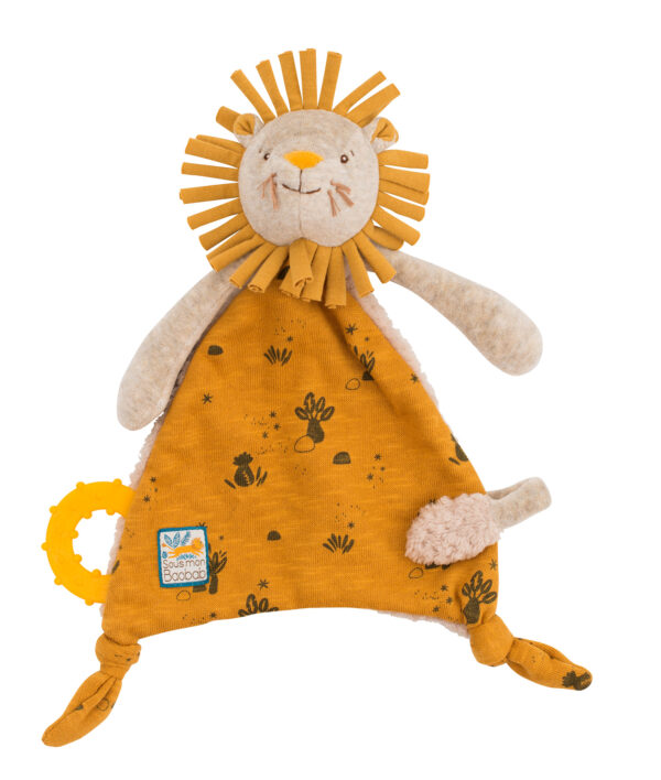 Doudou attache-tétine lion Sous mon baobab