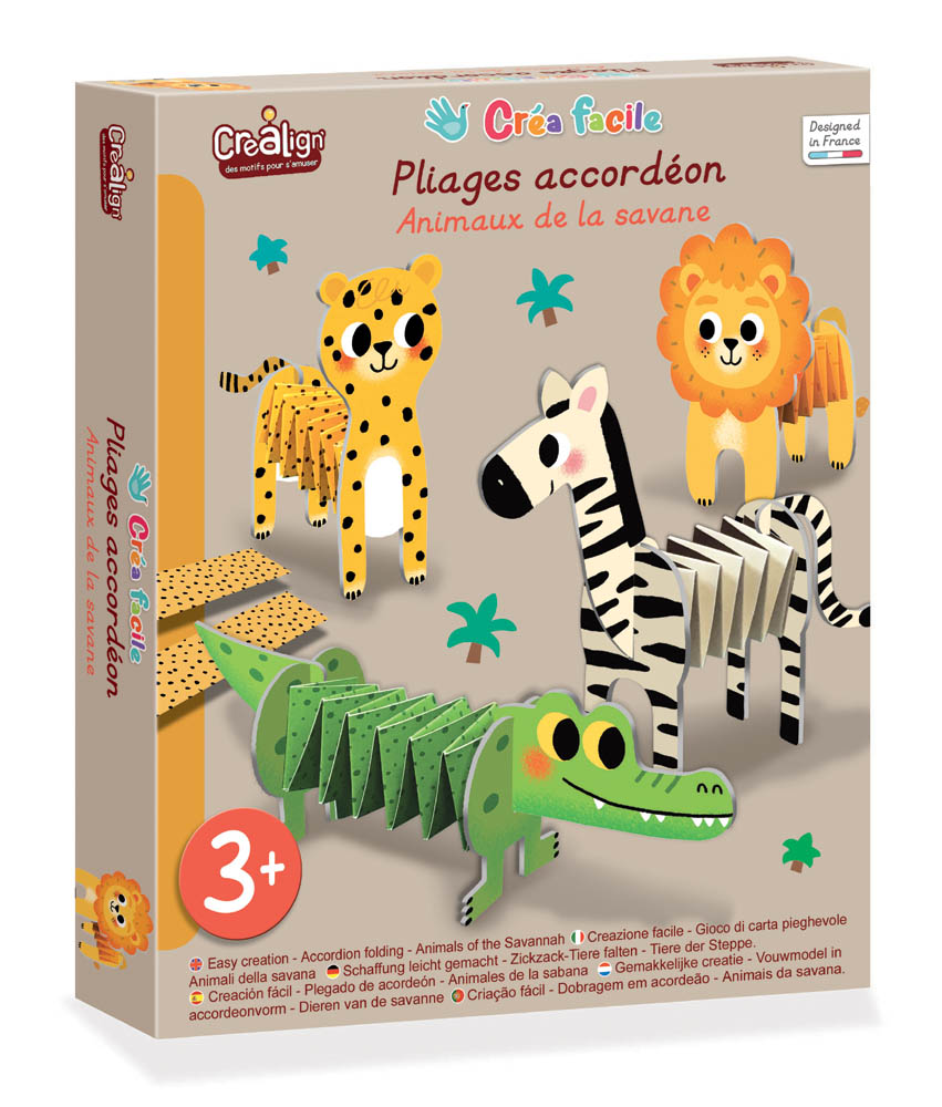 CREA FACILE - PLIAGE ACCORDÉON - Animaux de la  Savane
