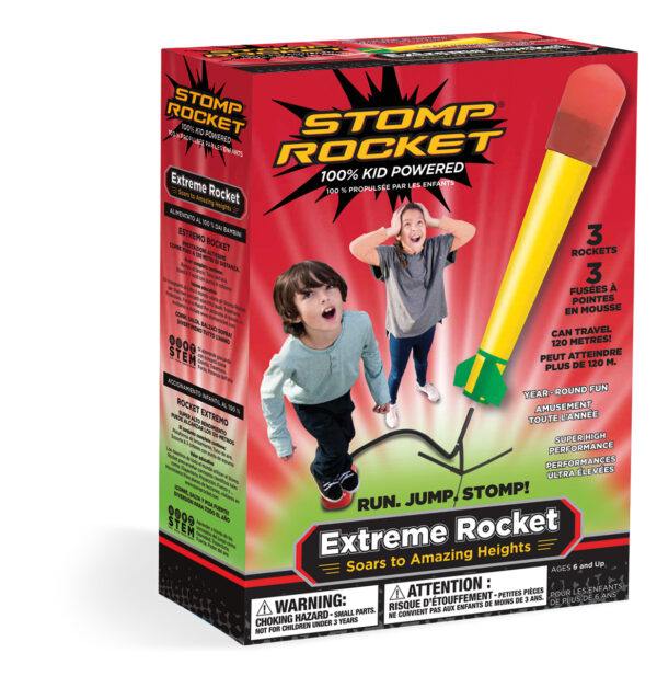 Stomp Rocket: EXTREME, 3 fusées de mousse incluses, montage facile, en boîte, 6+