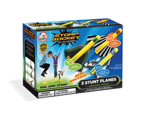 Stomp Rocket: AVIONS ACROBATIQUES, 3 avions acrobatiques en mousse inclus, montage facile, en boîte, 6+