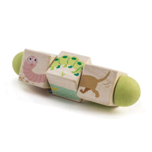 Tender Leaf Premier Âge: TORSIONS DE CUBES/ANIMAUX 16,5x4x4cm, en bois, en boîte 5,1x5,1x17cm, 18m+