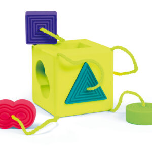 Fat Brain Toys: OOMBEECUBE boîte à formes 9.5x9.5x9.5cm, en plastique ABS et silicone, en boîte fenêtre, 10m+