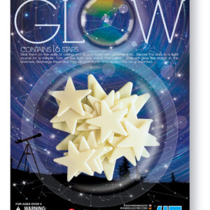 4M Phosphorescent PACK: ETOILES 3 TAILLES contient 16 pcs. (2x11cm + 2x8cm + 12x5cm), en blister 25x18cm, avec autocollant double face