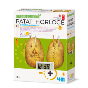 4M Kidzlabs GREEN SCIENCE: PATAT' HORLOGE / EMBALLAGE  F R A N C A I S, contient une pendule digitale, bande adhésive transparante, bande en cuivre et zinc et instructions détaillées, boîte 17x22x6cm, 5+