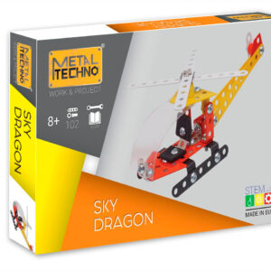 Metal Techno S: SKY DRAGON Hélicoptère de sauvetage 5x17,5x7cm, 100 pièces,  boîte 25,5x16x5,5cm, 8+