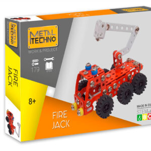 Metal Techno S: FIRE JACK camion de pompier 7,5x13x11,5cm, 173 pièces, boîte  25,5x16x5,5 cm, 8+