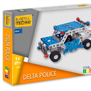 Metal Techno L: DELTA POLICE voiture de police 7,5x15,5x7,5 cm, 269 pièces,  boîte 30,5x24,5x5,5 cm, 8+